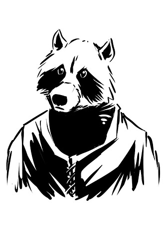 RaccoonDude_B_W
