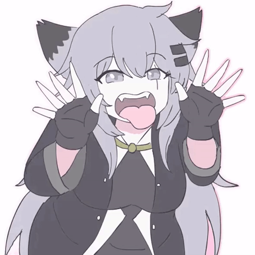 Cute Anime Cat/Fox Girl Making a Funny Face