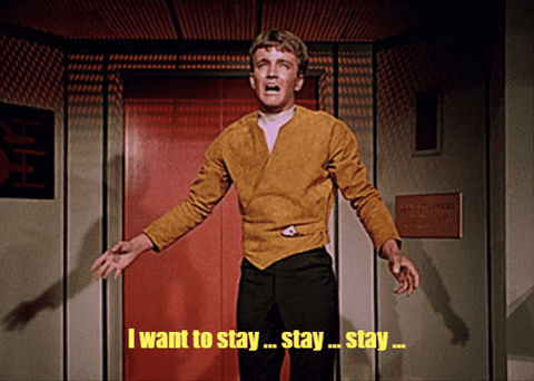 Star Trek Charlie X I wanna stay text